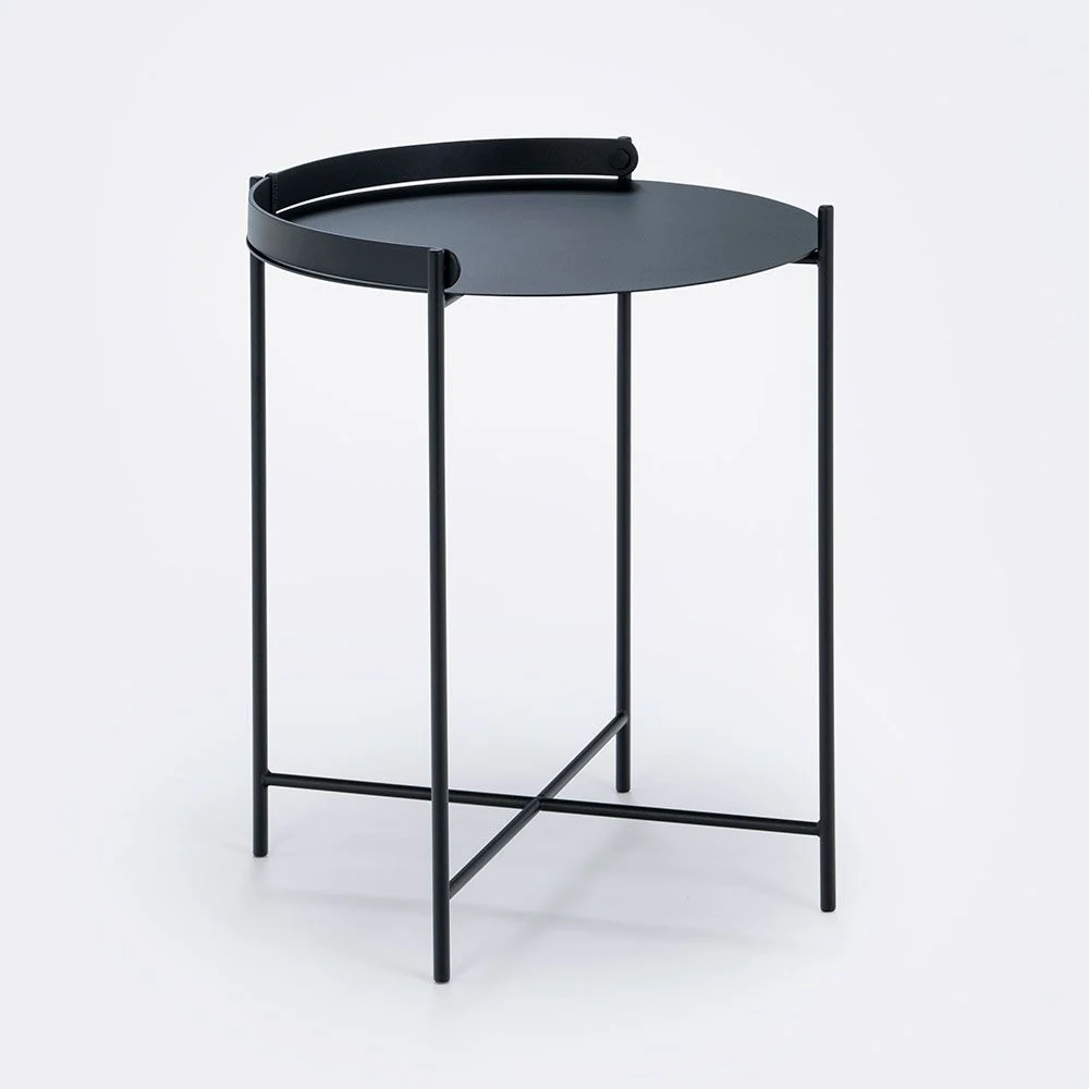 Edge Beistelltisch 46 cm Stahl schwarz