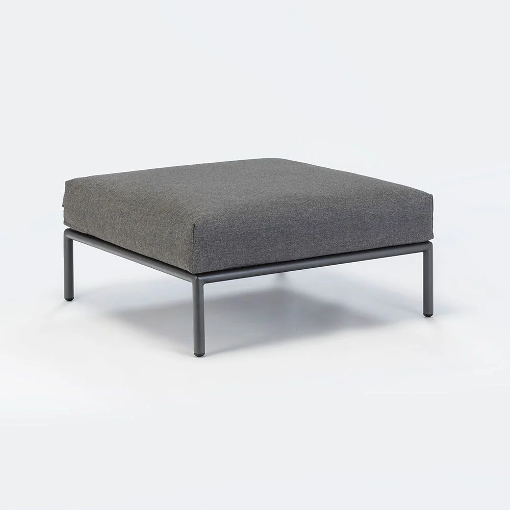 Level Fußhocker 81x81 cm Grau Aluminium