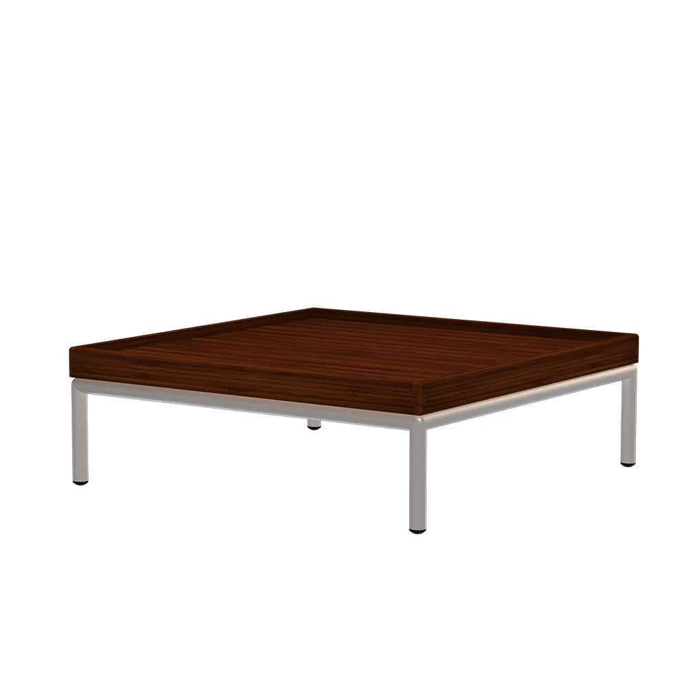 LEVEL Couchtisch 81x81 cm Bambus/weiß