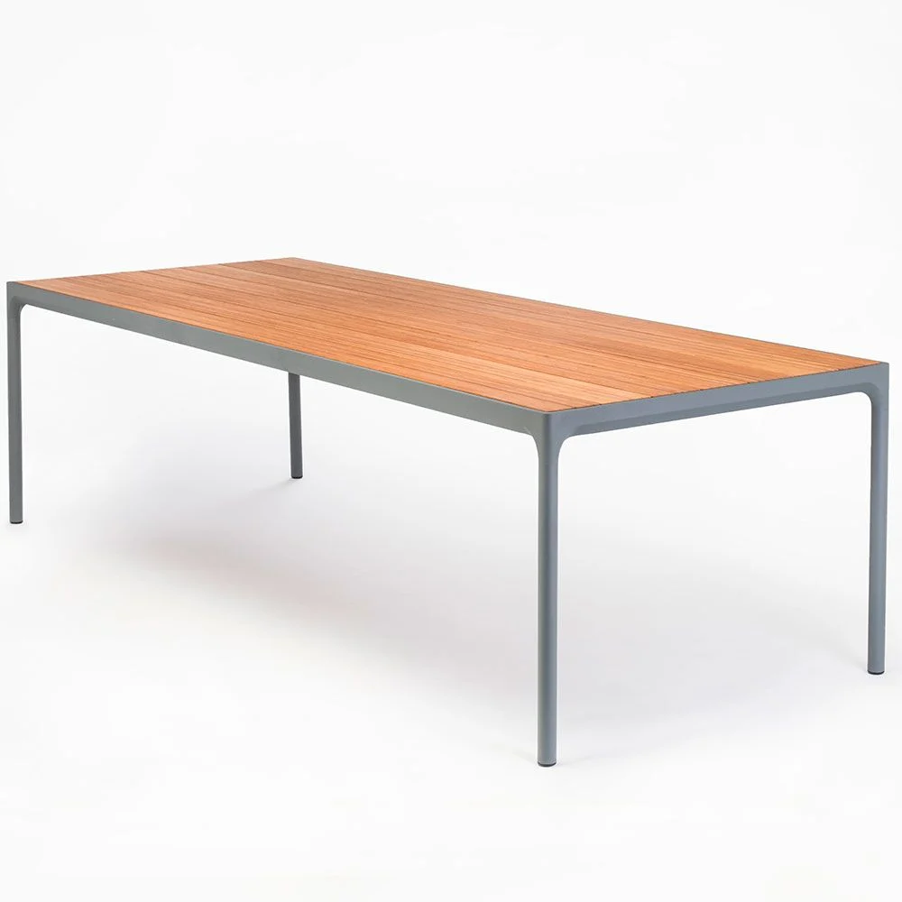 Four Esstisch 270x90 cm Grau/Bambus Aluminium