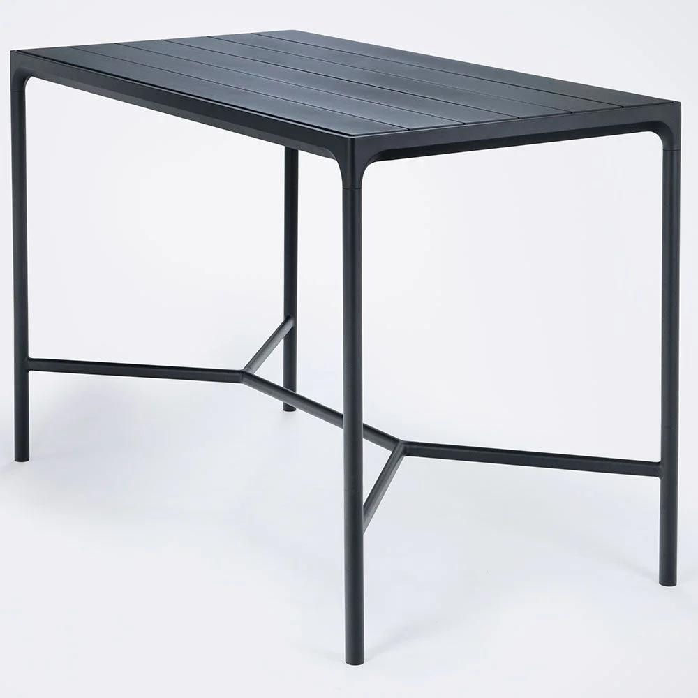 Four Stehtisch 160x90 cm schwarz Aluminium