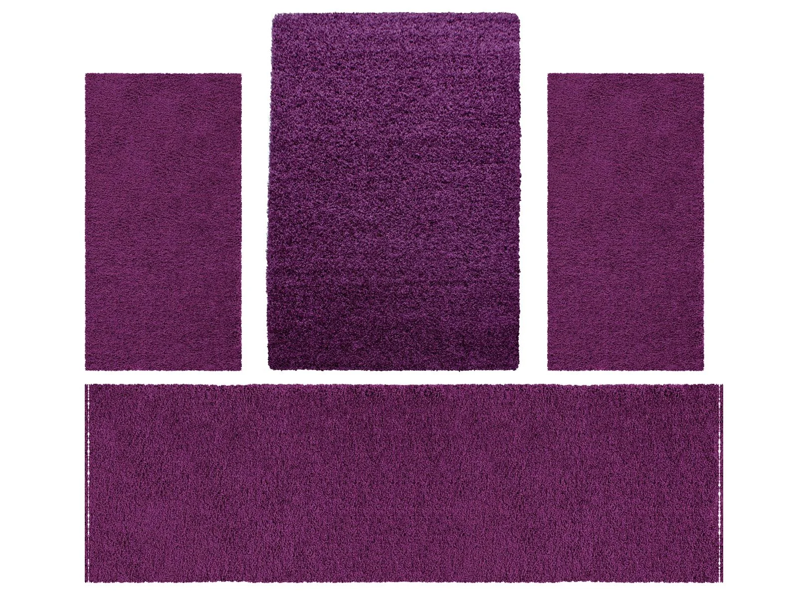Villa Möbel Lifiva Teppich-Set Lila - 4-teiliges Set für Ihr Zuhause
