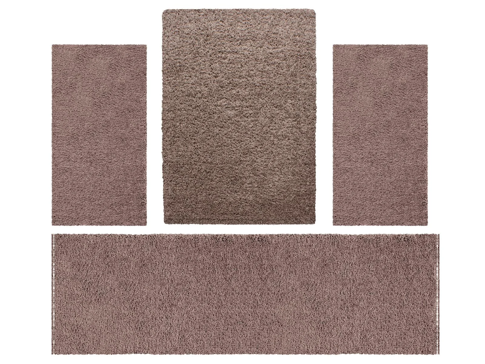 Villa Möbel Lifiva Teppich-Set Mokka - 4-teiliges Set für Ihr Zuhause