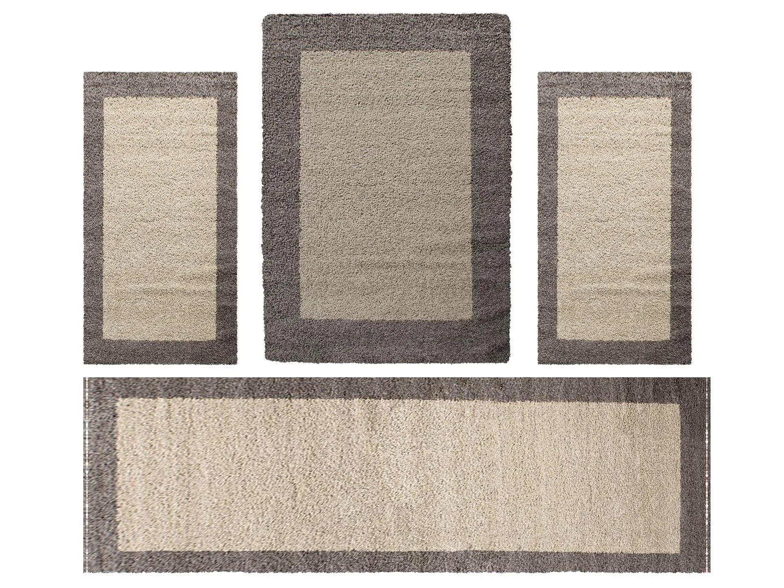 Villa Möbel Lifiva Teppich-Set Taupe - 4-teiliges Set für Ihr Zuhause
