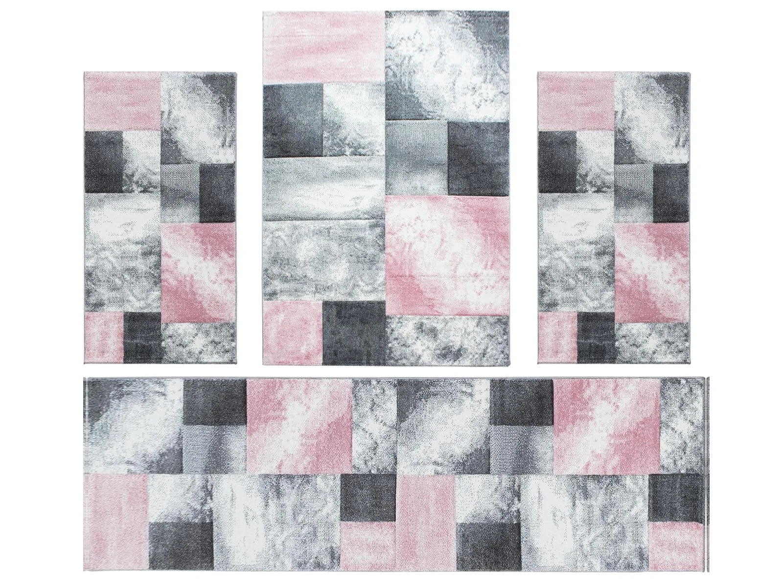 Villa Möbel Hawico Teppich-Set Pink - 4-teiliges Set für Ihr Zuhause