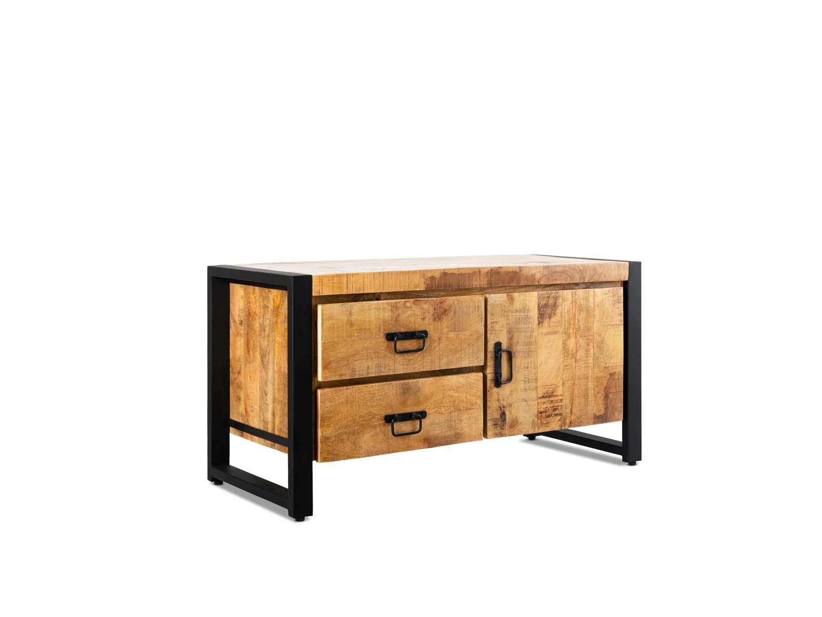 TV Schrank Britt Holz Metall Natur Schwarz