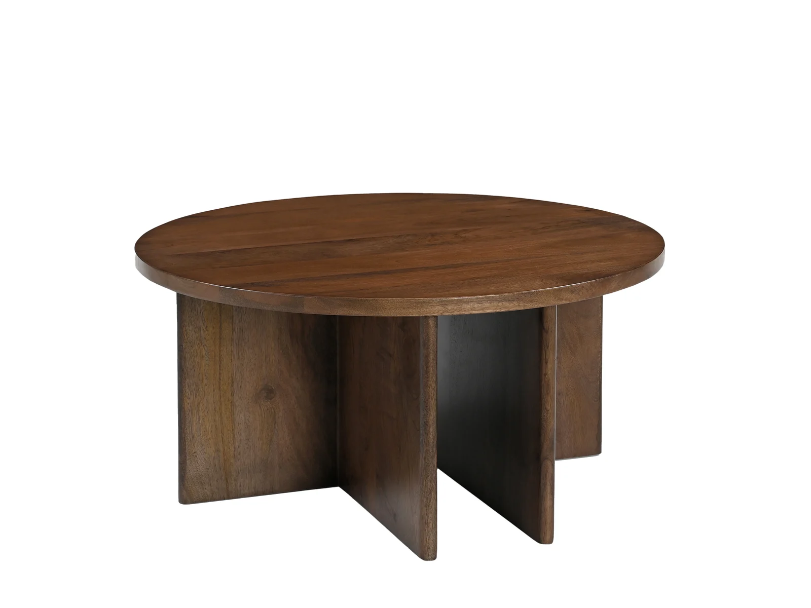 Couchtisch Jade Mangoholz Walnussbraun Cremeweiß Natur 80 x 80 cm