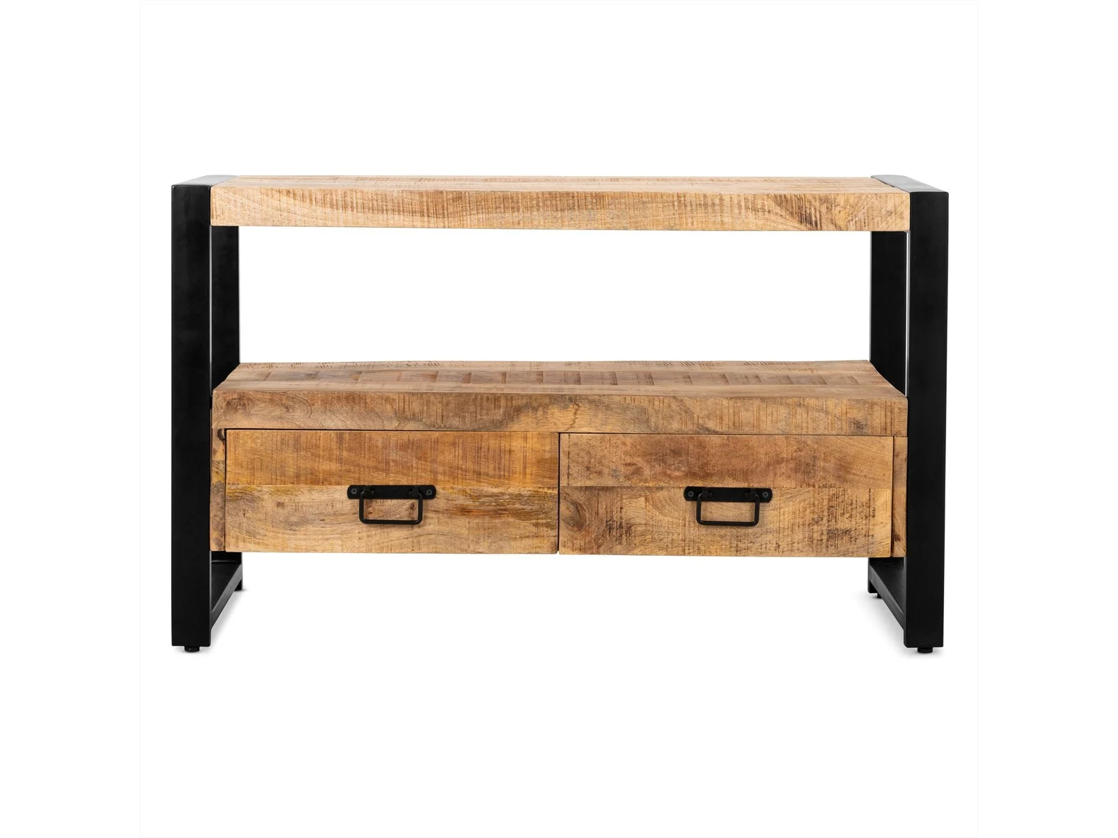 Couchtisch Britt Mangoholz Stahl Natur Schwarz 120 x 60 cm