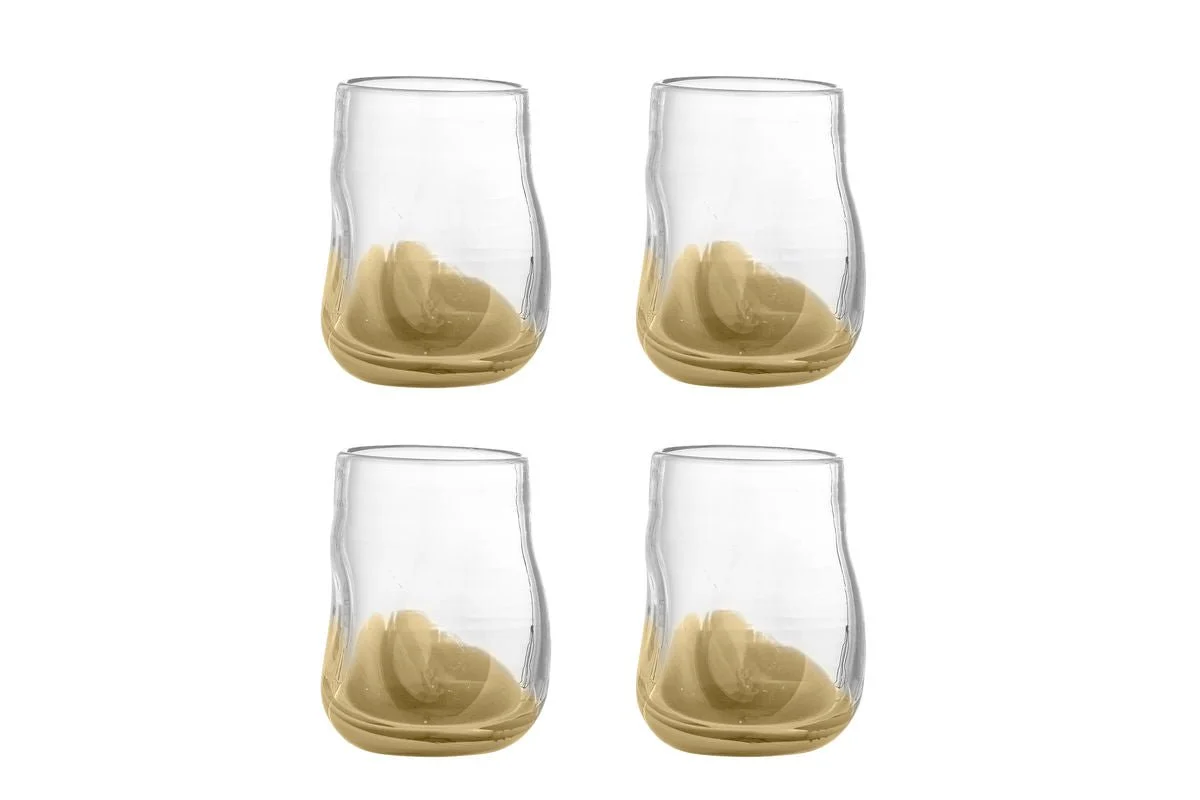 Trinkgläser Kati – klares Glas mit goldenem Farbverlauf (4er-Set)