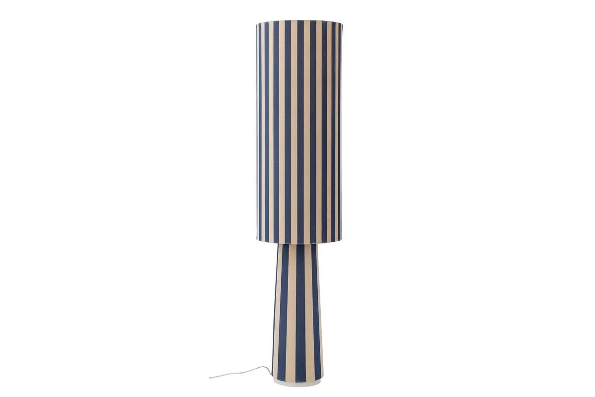 Stehlampe Feli – Velours-Schirm in Blau