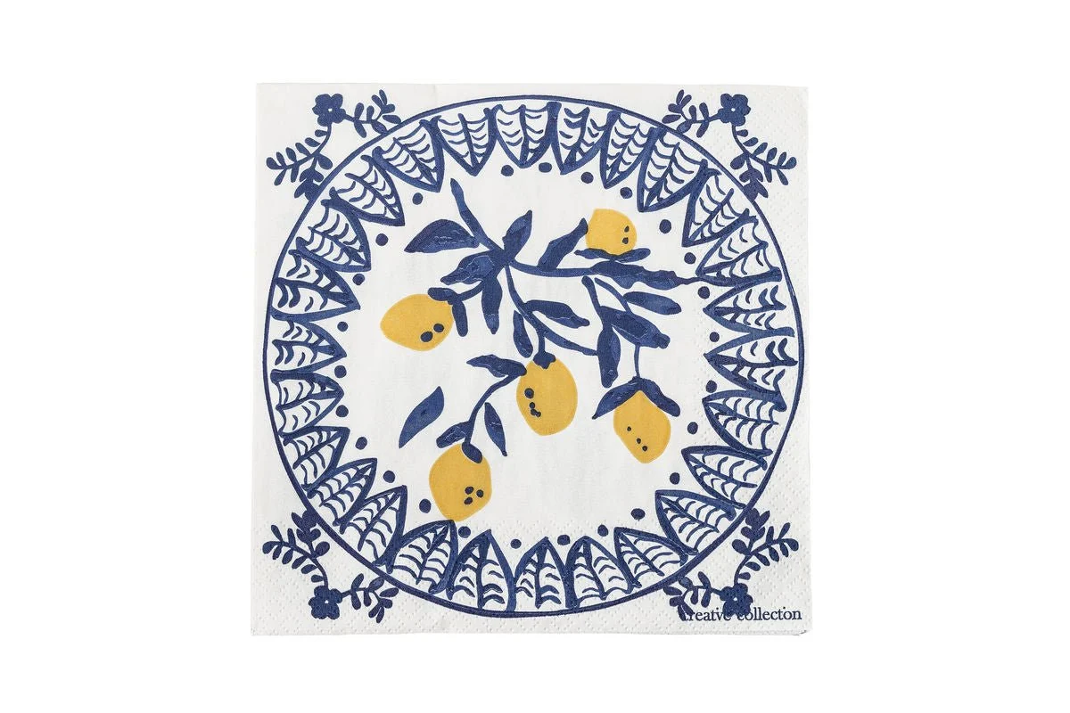 Papierservietten Azzura – 33 × 33 cm, 20 Servietten - mediterranes Design