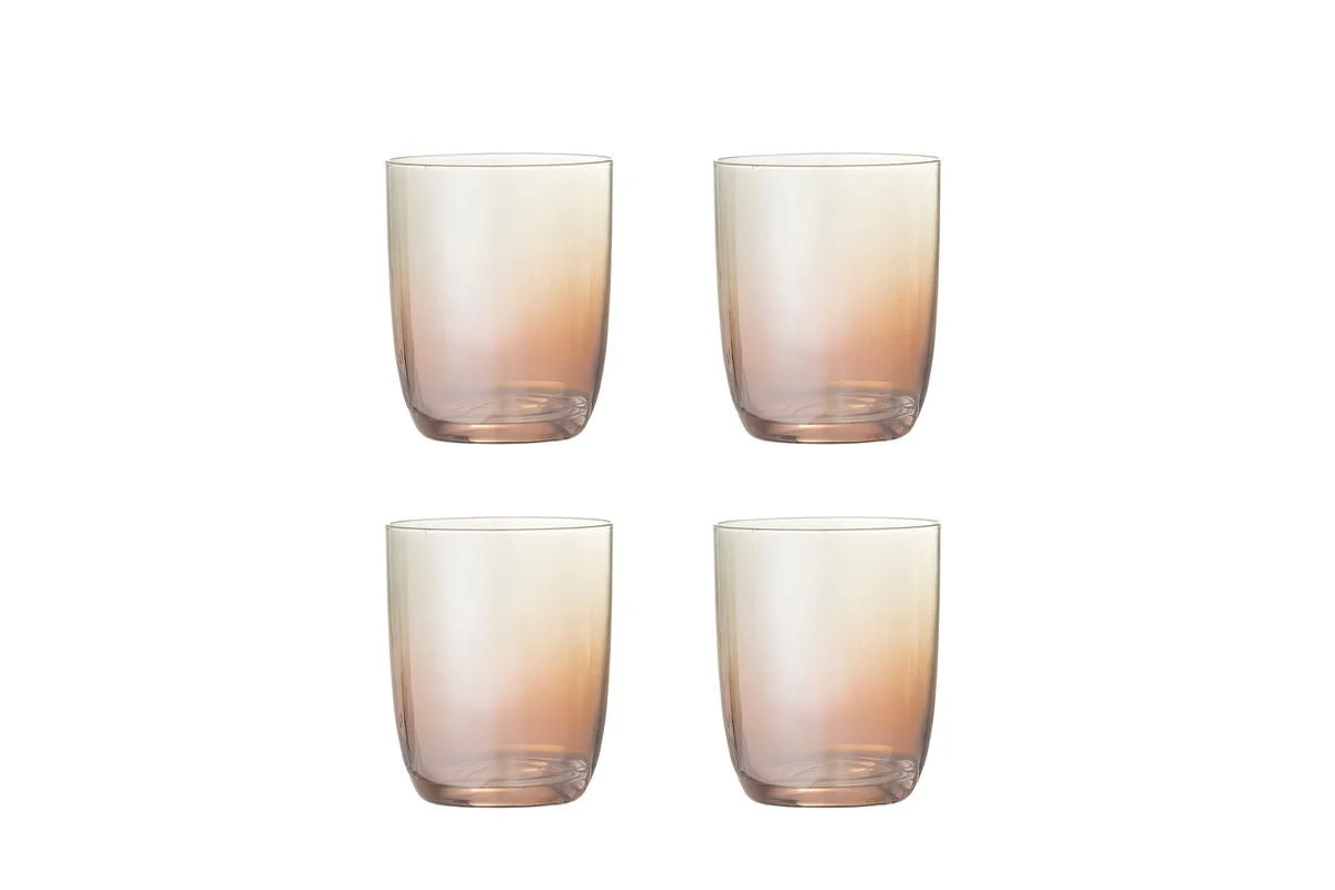 Trinkgläser Noemi – Glas in Bronze mit Perlmuttrand (4er-Set)