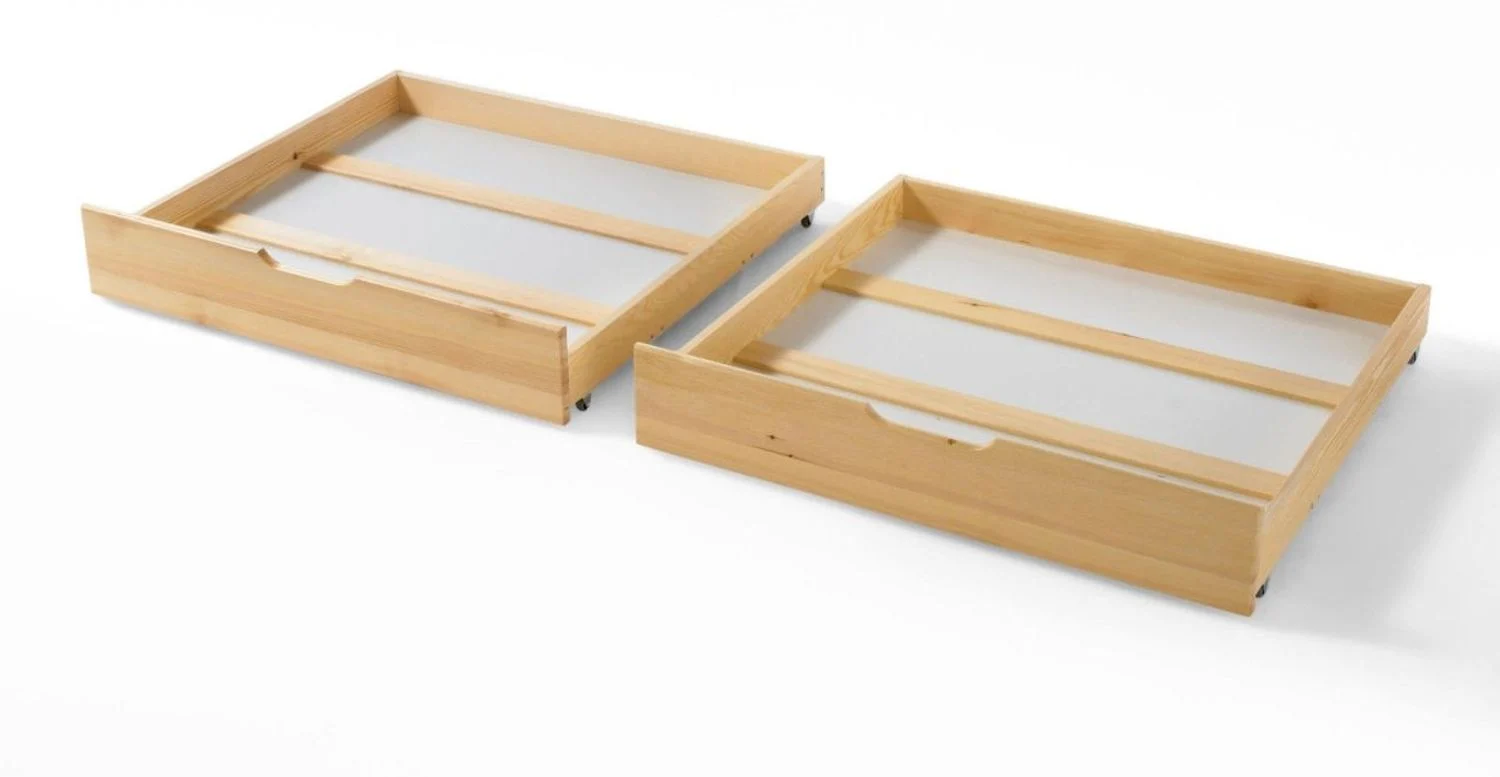 2er Set Bettkasten Kiefer Natur