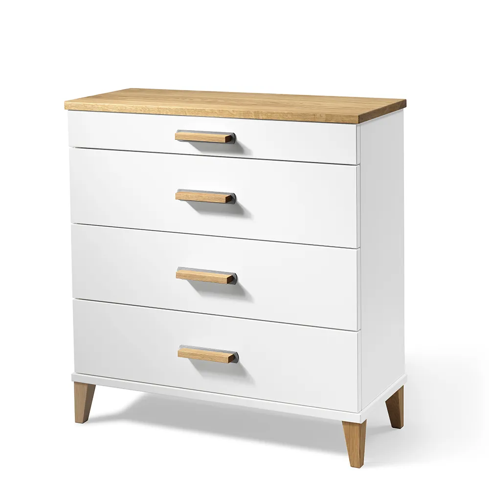 Malva Kommode H76 B70 Weiß lackiert/geölte Eiche