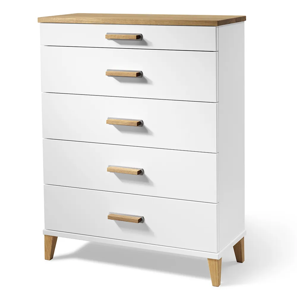 Malva Kommode H94 B70 Weiß lackiert/geölte Eiche