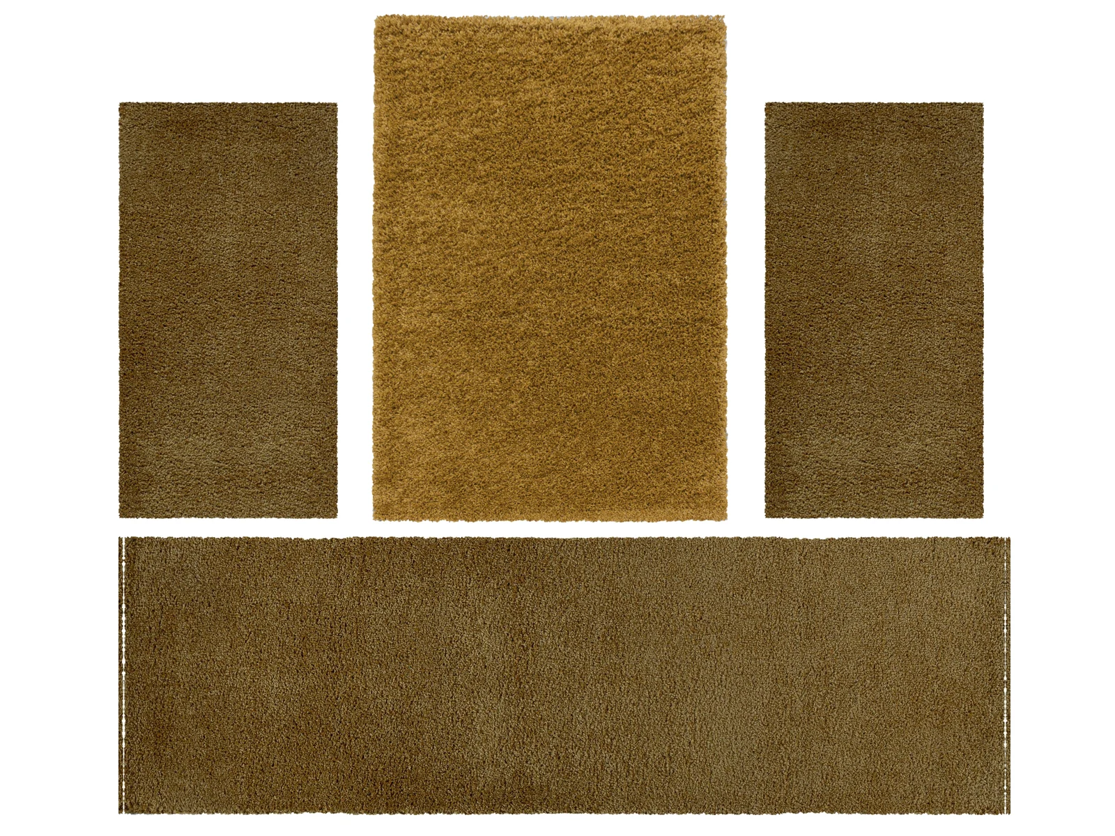 Villa Möbel Sydeno Teppich-Set Gold - 4-teiliges Set für Ihr Zuhause