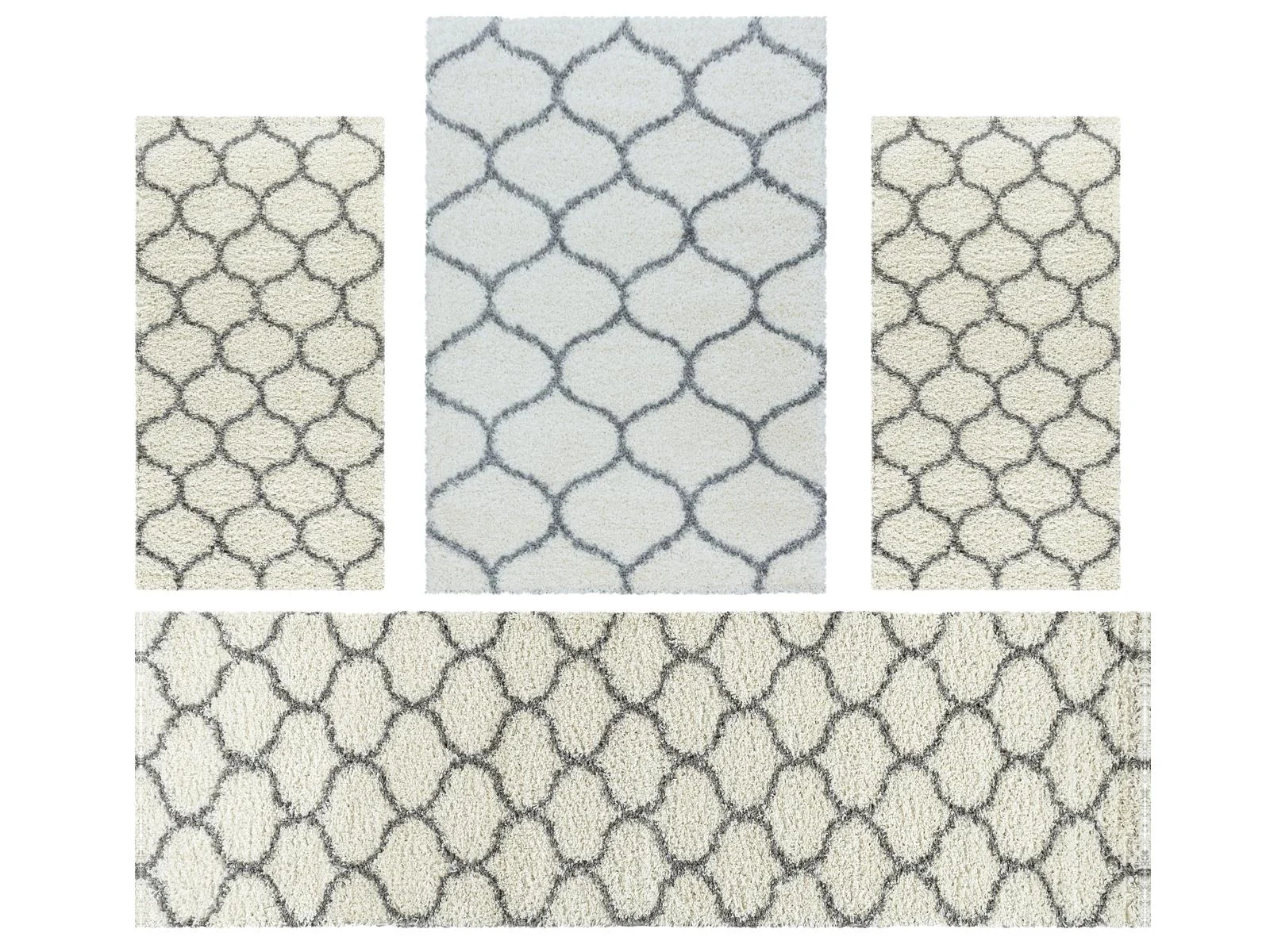 Villa Möbel Salaro Teppich-Set Creme - 4-teiliges Set für Ihr Zuhause