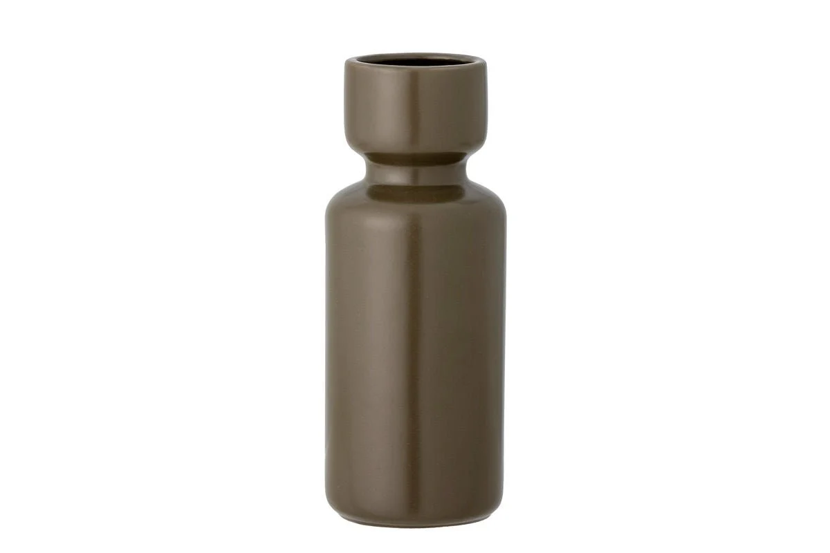 Vase "Greenrusti" - dunkelgrünes Steingut