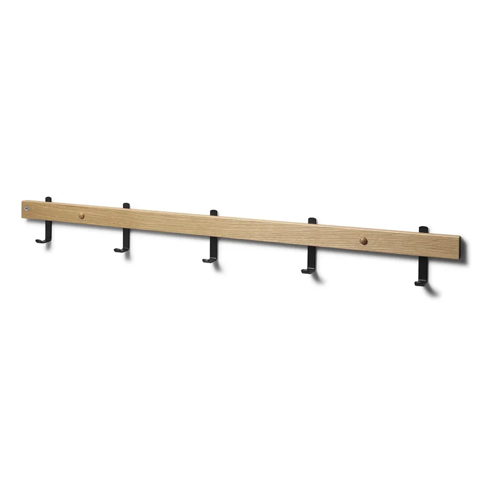Nadja Hakenleiste 90 cm Eiche lackiert/Mattschwarz Stahl