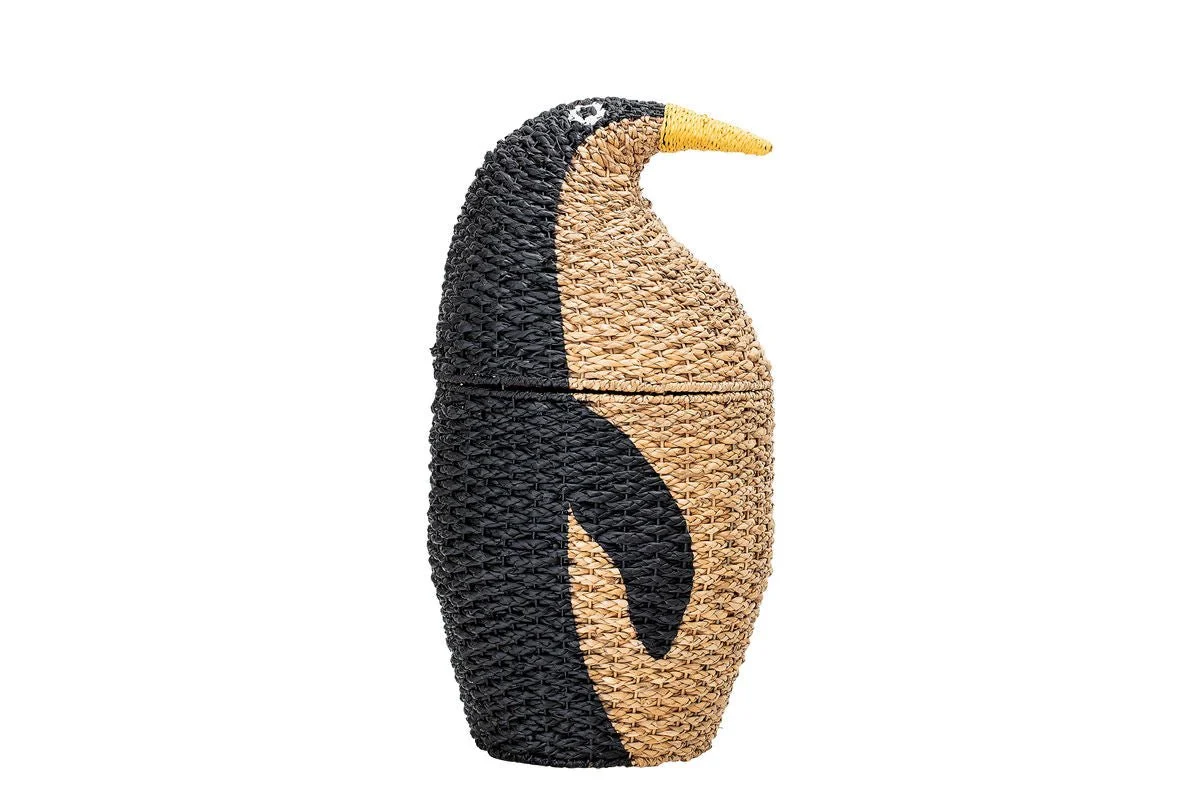 Aufbewahrungskorb Tata - großer Pinguin-Korb aus Rattan für Kinderzimmer