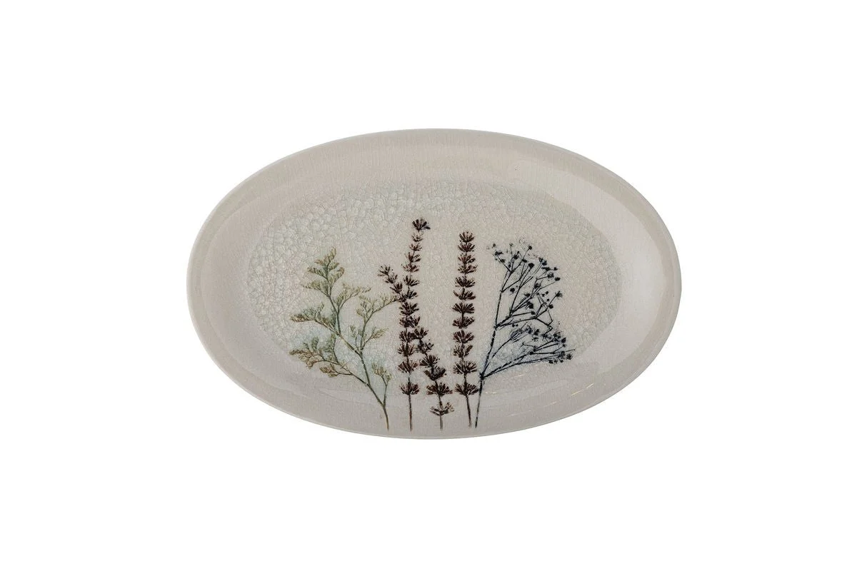 Servierplatte Avelis - aus Steingut gefertigt - Blumenmotiv