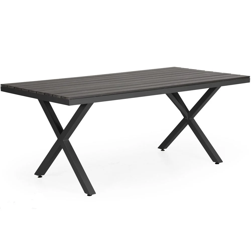 Leone Esstisch 100x200 cm schwarz Aluminium