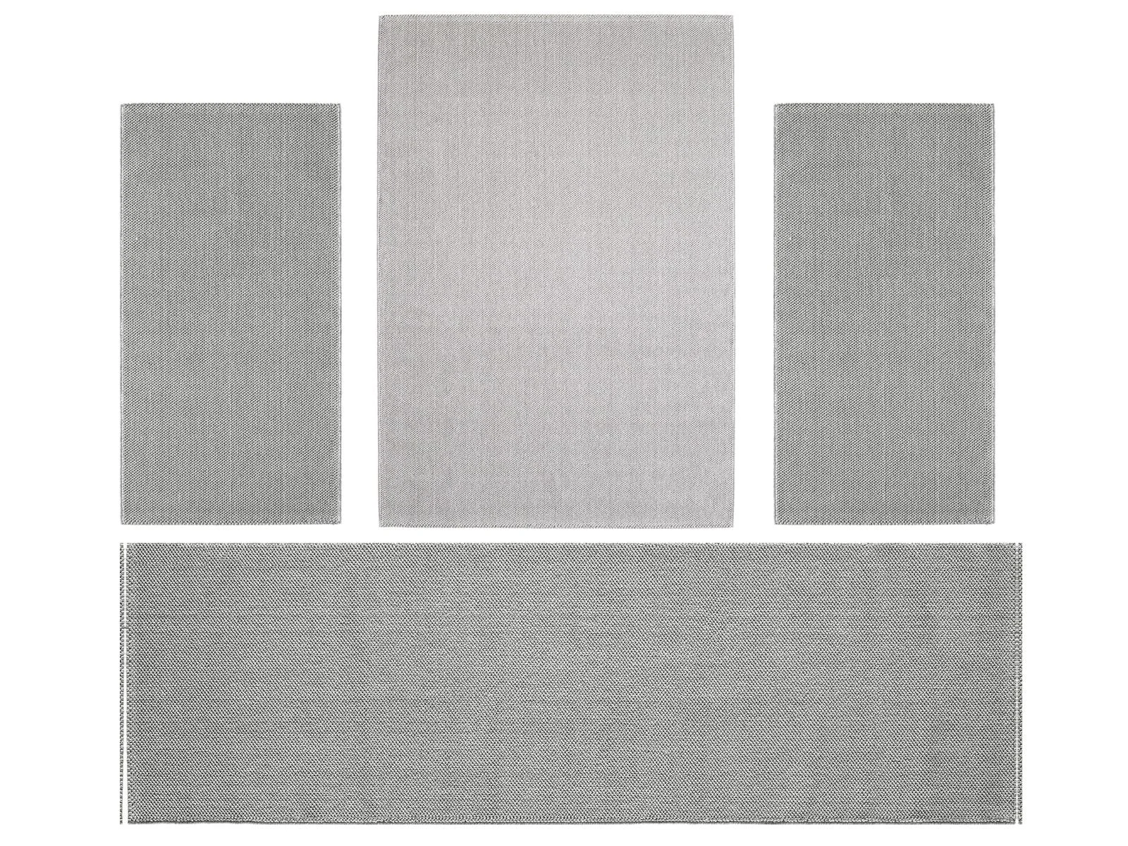 Villa Möbel Looivo Teppich-Set Silber - 4-teiliges Set für Ihr Zuhause