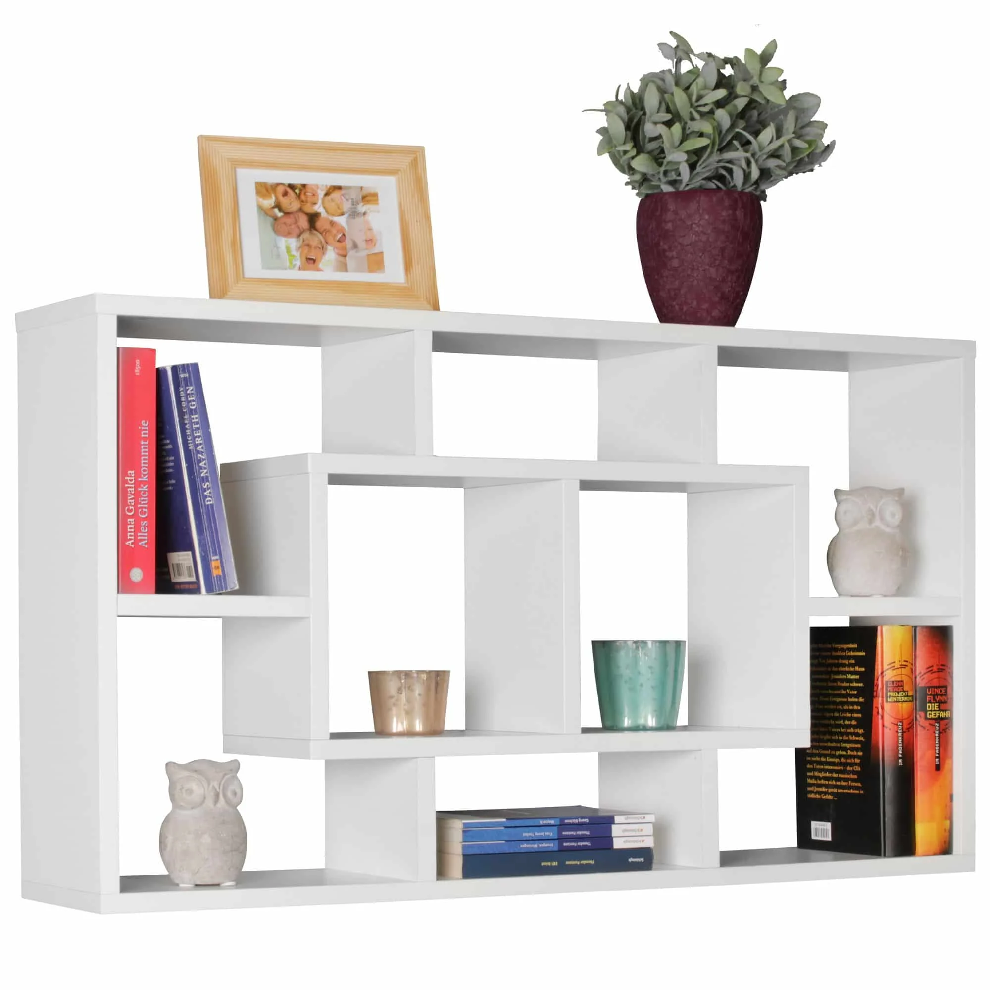 Wandregal PAOLA weiß 85 x 47,5 x 16 cm MDF-Holz Hängeregal modern