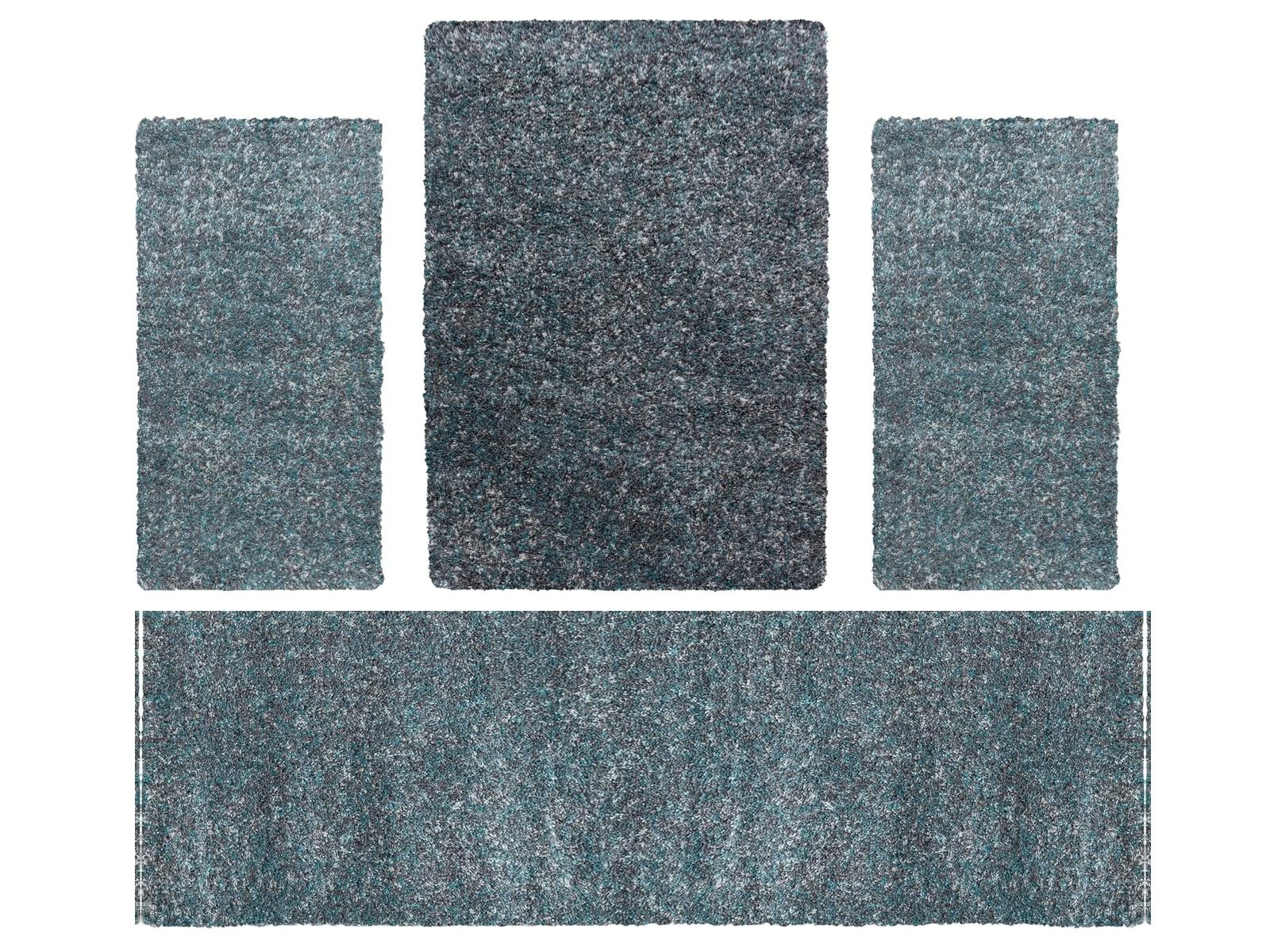 Villa Möbel Enjivo Teppich-Set Blau - 4-teiliges Set für Ihr Zuhause
