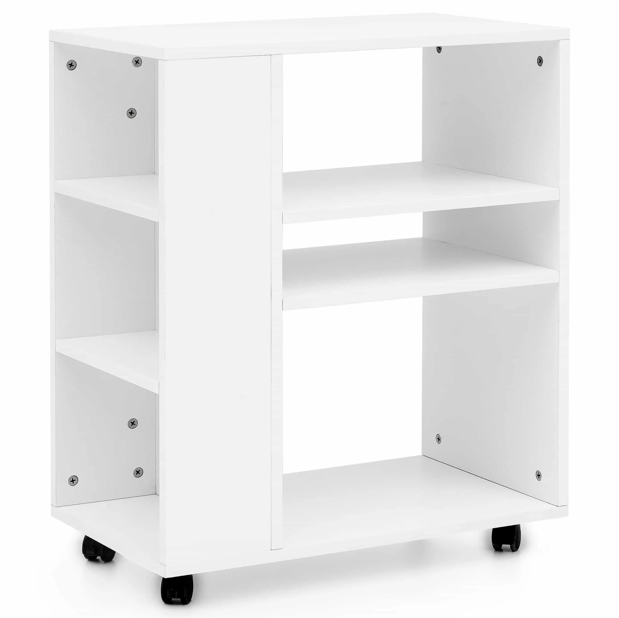 Regal WL5.694 Weiß 60 x 75 x 35 cm Regalwagen mit Rollen Holz