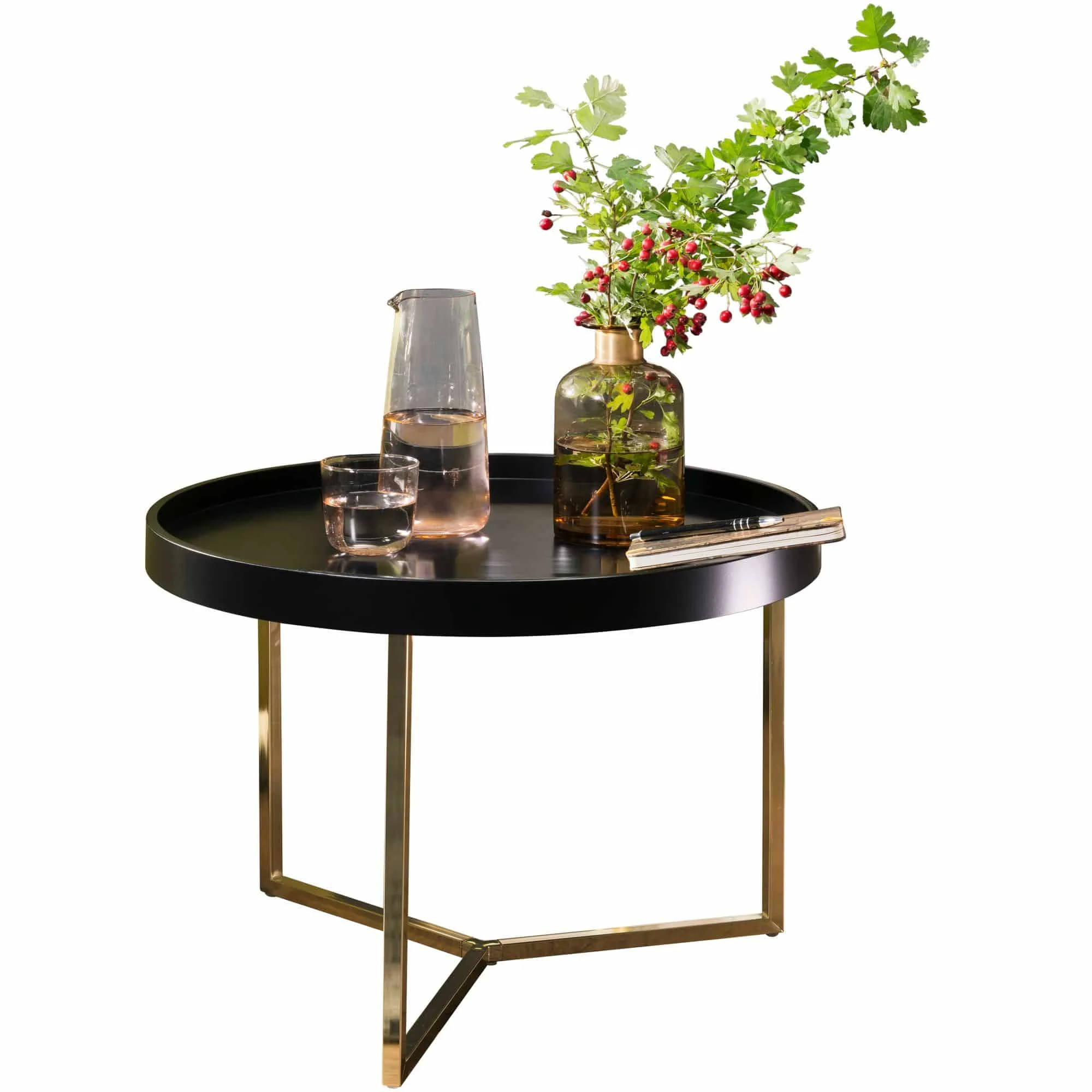 Couchtisch Jesi schwarz/gold – Wohnling Metall Design