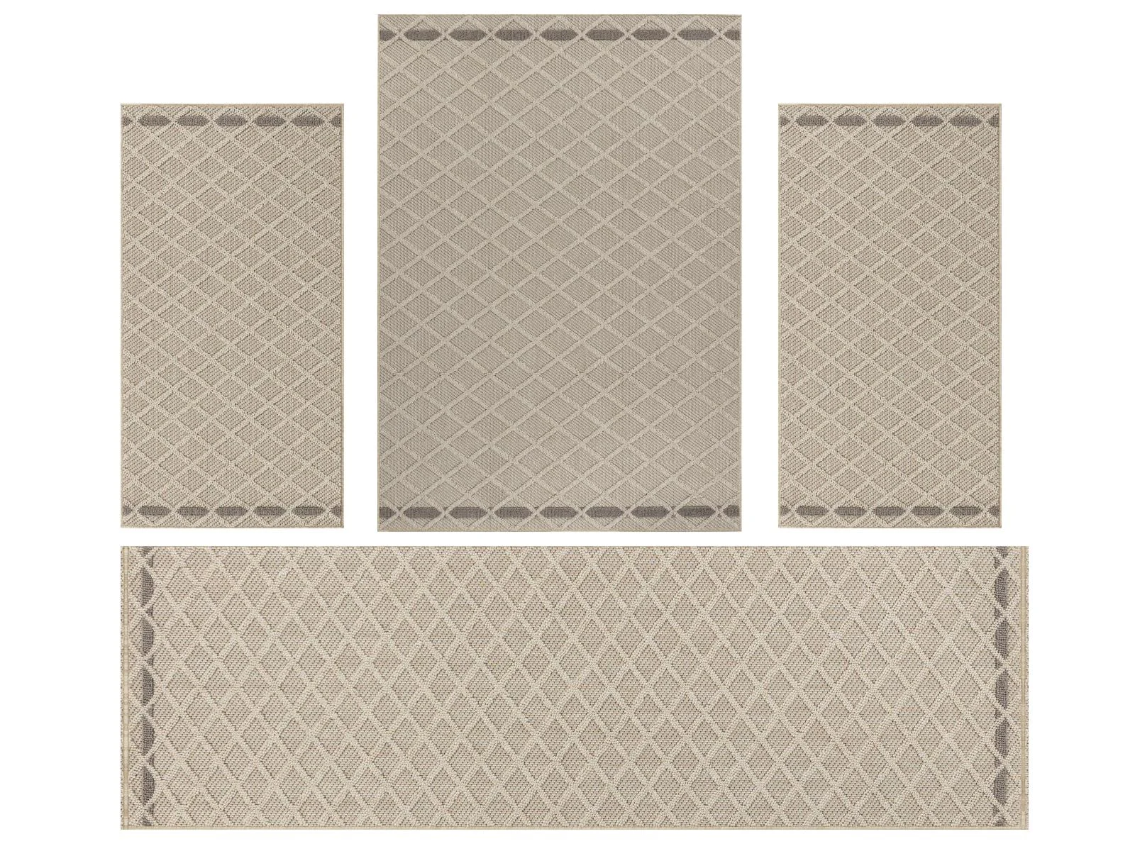 Villa Möbel Pativa Teppich-Set Beige - 4-teiliges Set für Ihr Zuhause