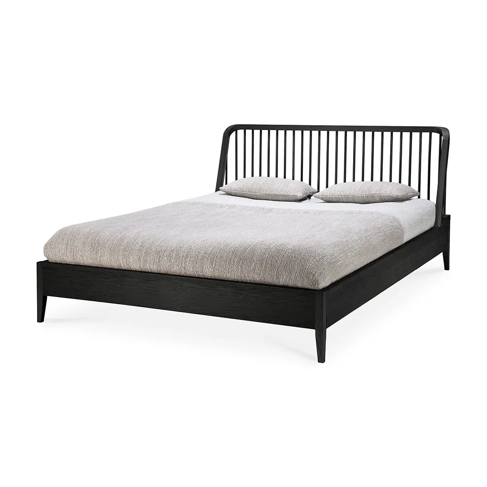 Spindel-Bettgestell 160x200 cm Eiche Schwarz