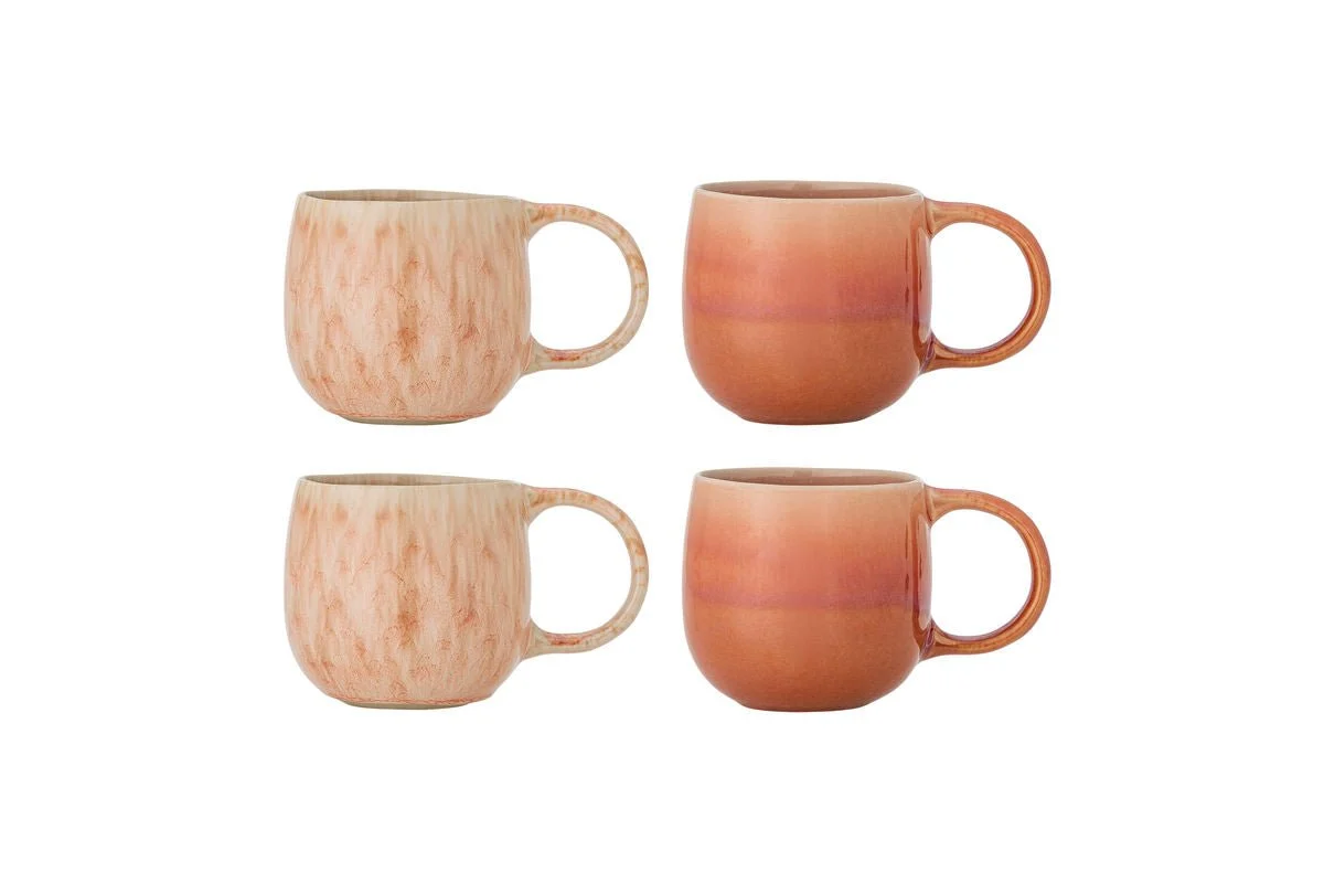 Tassen-Set Ikki – Reaktive Glasur in Rosétönen (4er-Set)