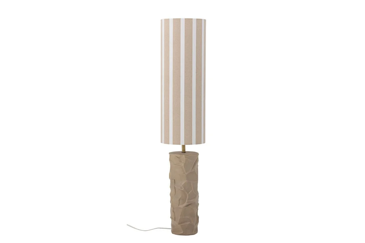 Stehlampe Naro – Steingut mit strukturiertem Schirm in Naturfarben