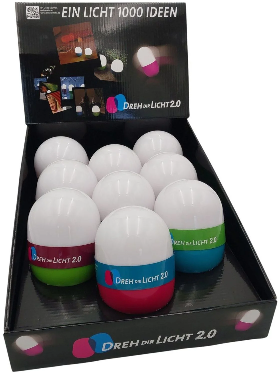 9 x Dreh Dir Licht 2.0 Nachtlicht Campinglampe Taschenlampe Leselampe Notlicht