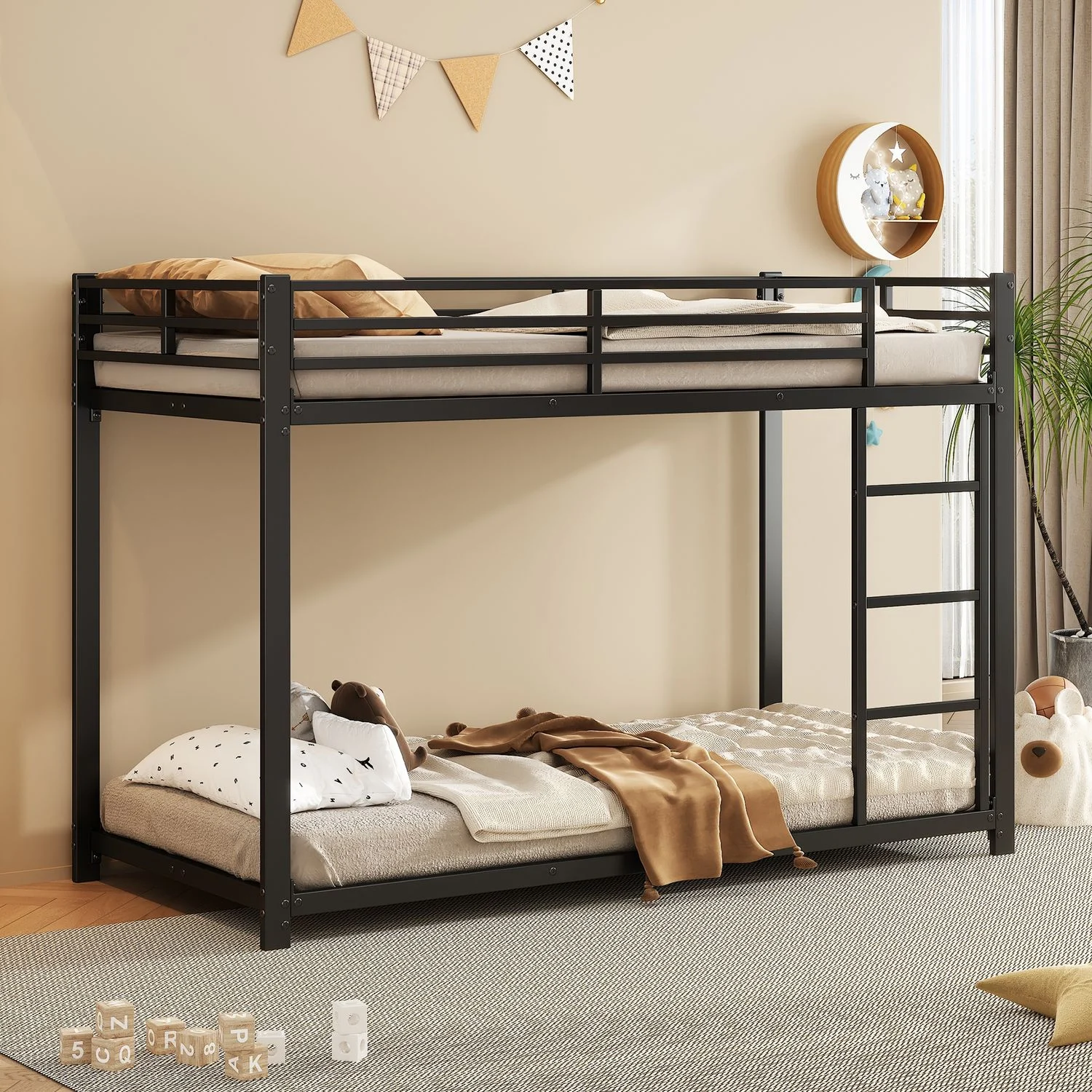 MODFU Etagenbett Metall Hochbett (90*200 cm, Eisenetagenbetten in klassischer Form), ohne Matratze