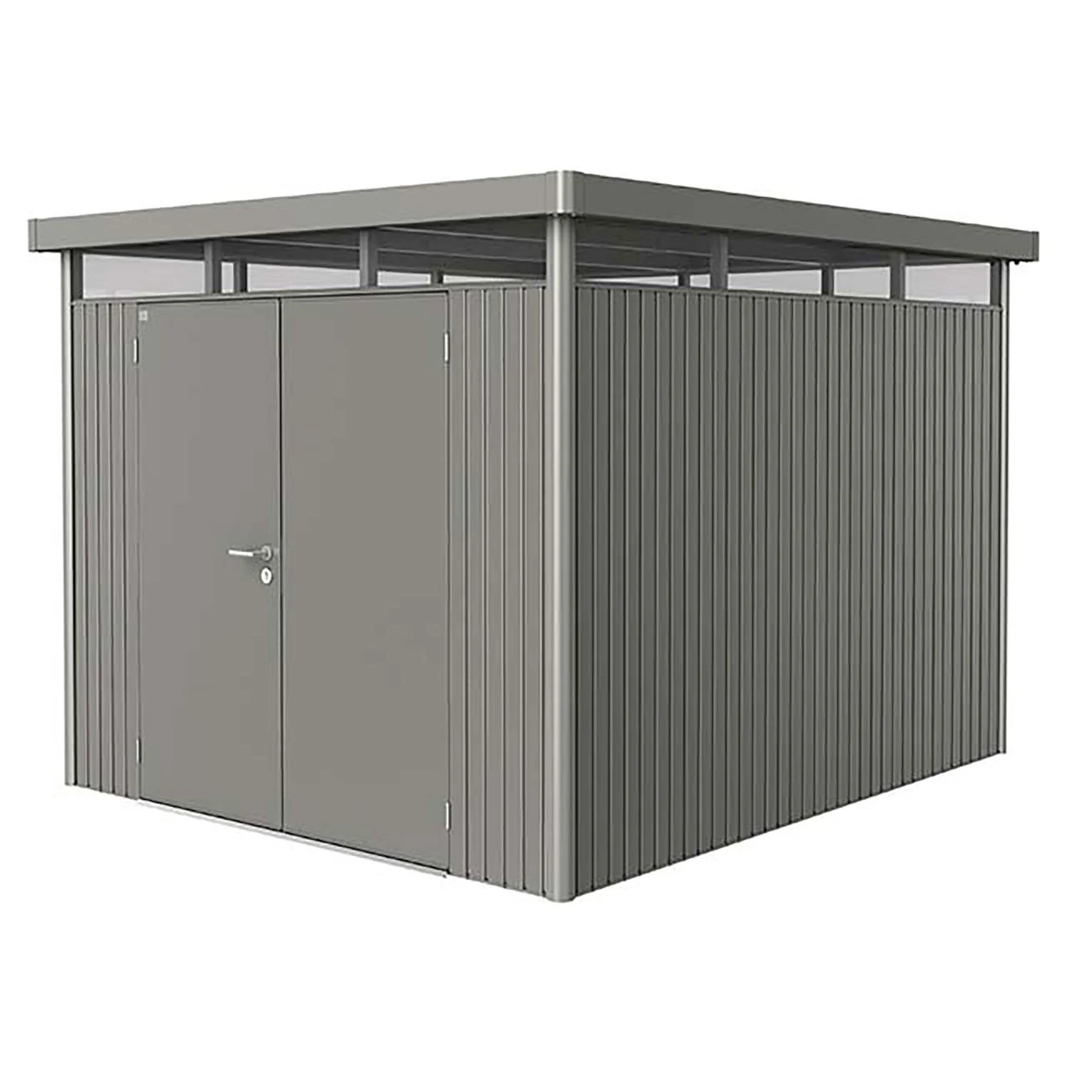 Highline Gerätehaus Doppeltür Größe h5 metallic quarz-grau Biohort