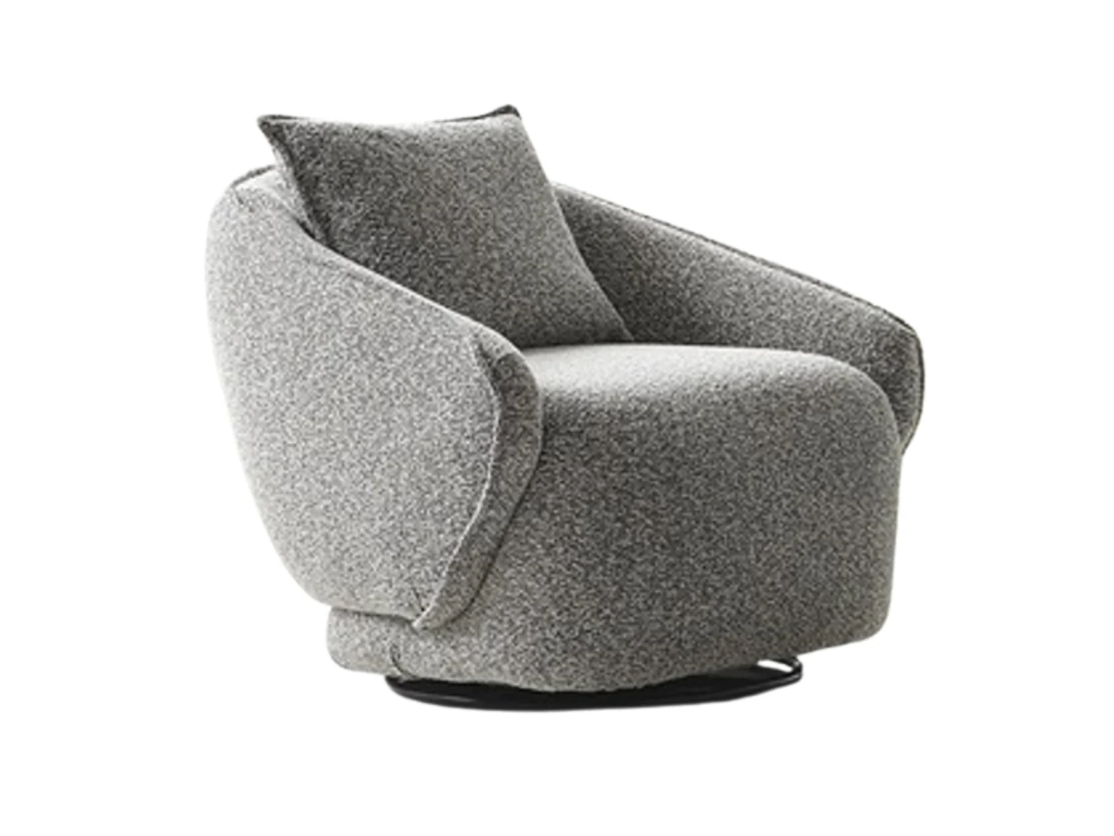 Sessel Ashley Bouclé Stoff Grau Schwarz