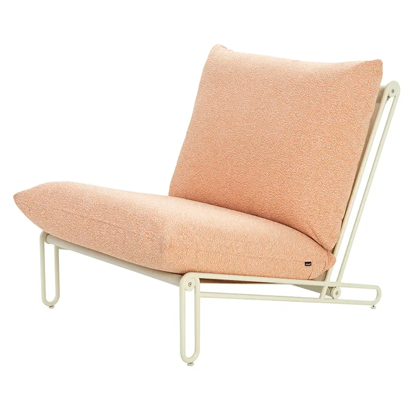 Blixt sessel Pearl white / Teddy orange