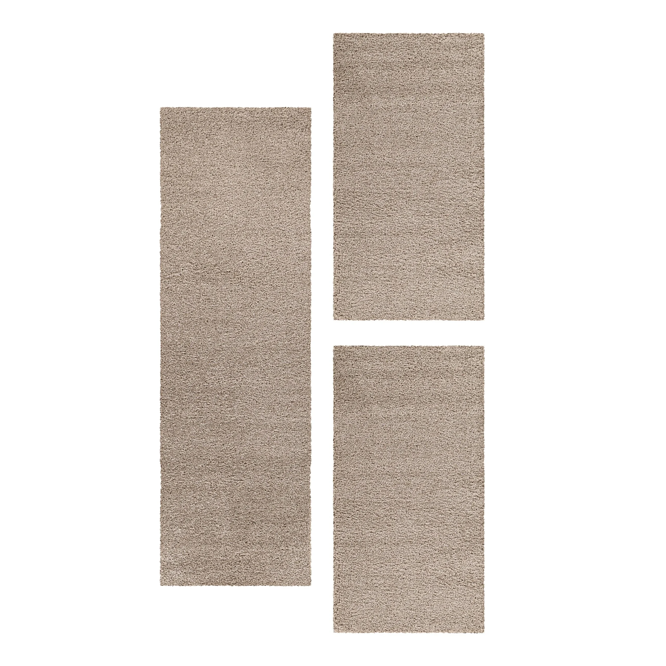 Villa Möbel Lifiva Bettumrandungs-Teppich Set Beige