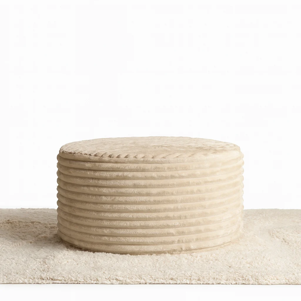 Douillet Hocker Rund 60 cm Beige / Anthrazit