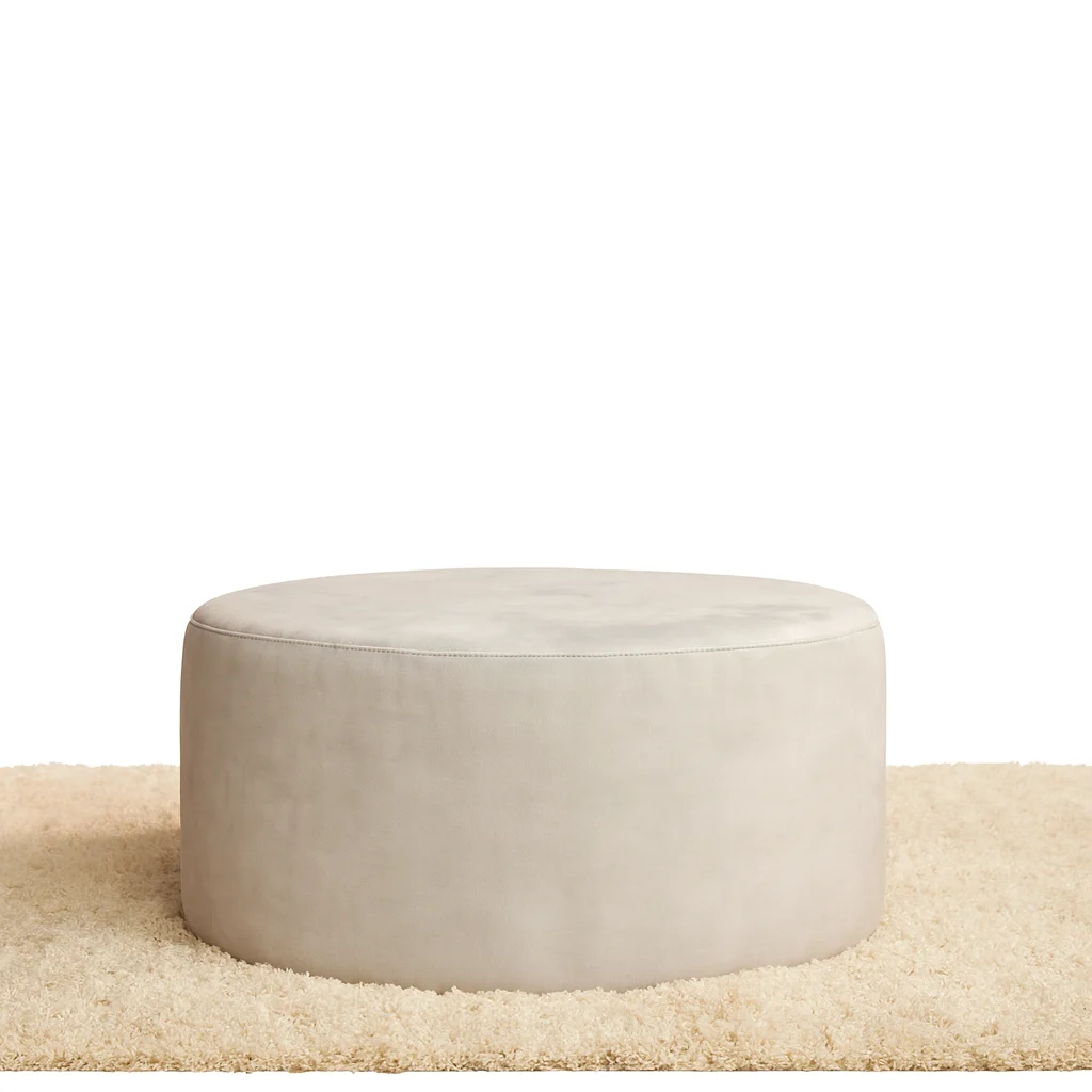 Douillet Hocker Rund 80 cm Creme / Braun