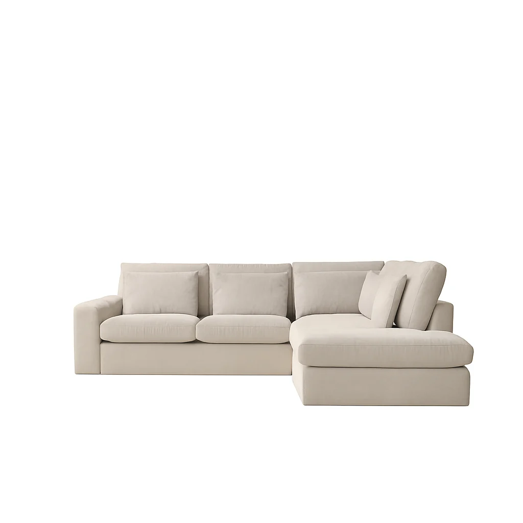 Ecksofa Douillet Picanto Buchenholz Kaltschaum Stoff Hamilton Toffee 271 x 222 x 92 cm