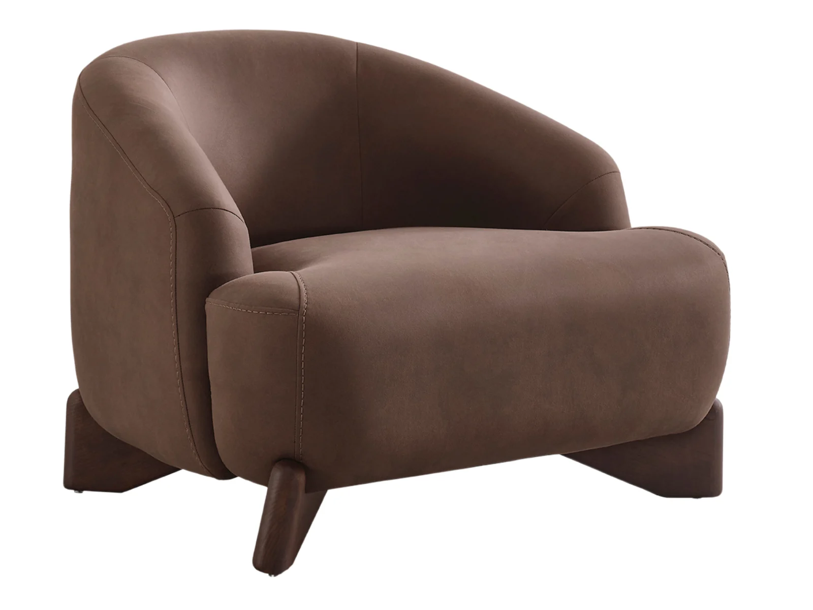 Sessel Dark Lilium Kunstleder Braun Holzfüße