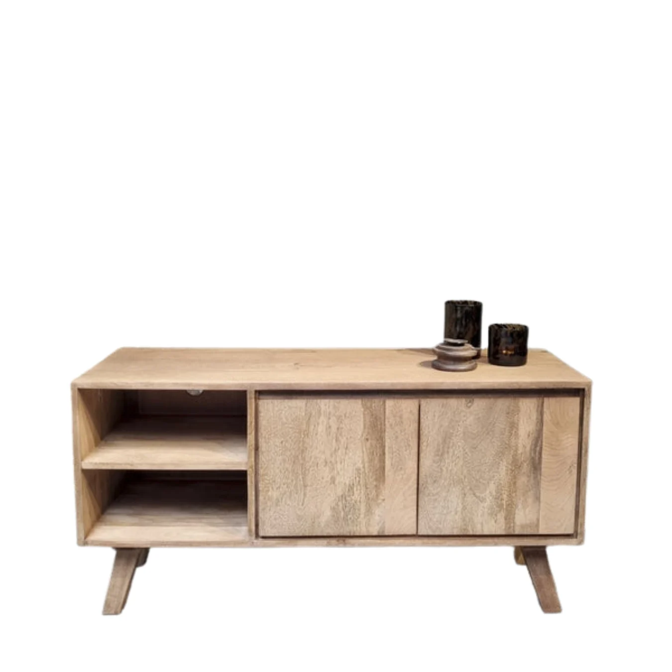 TV Schrank Bleached Hartholz Gebleicht Natur