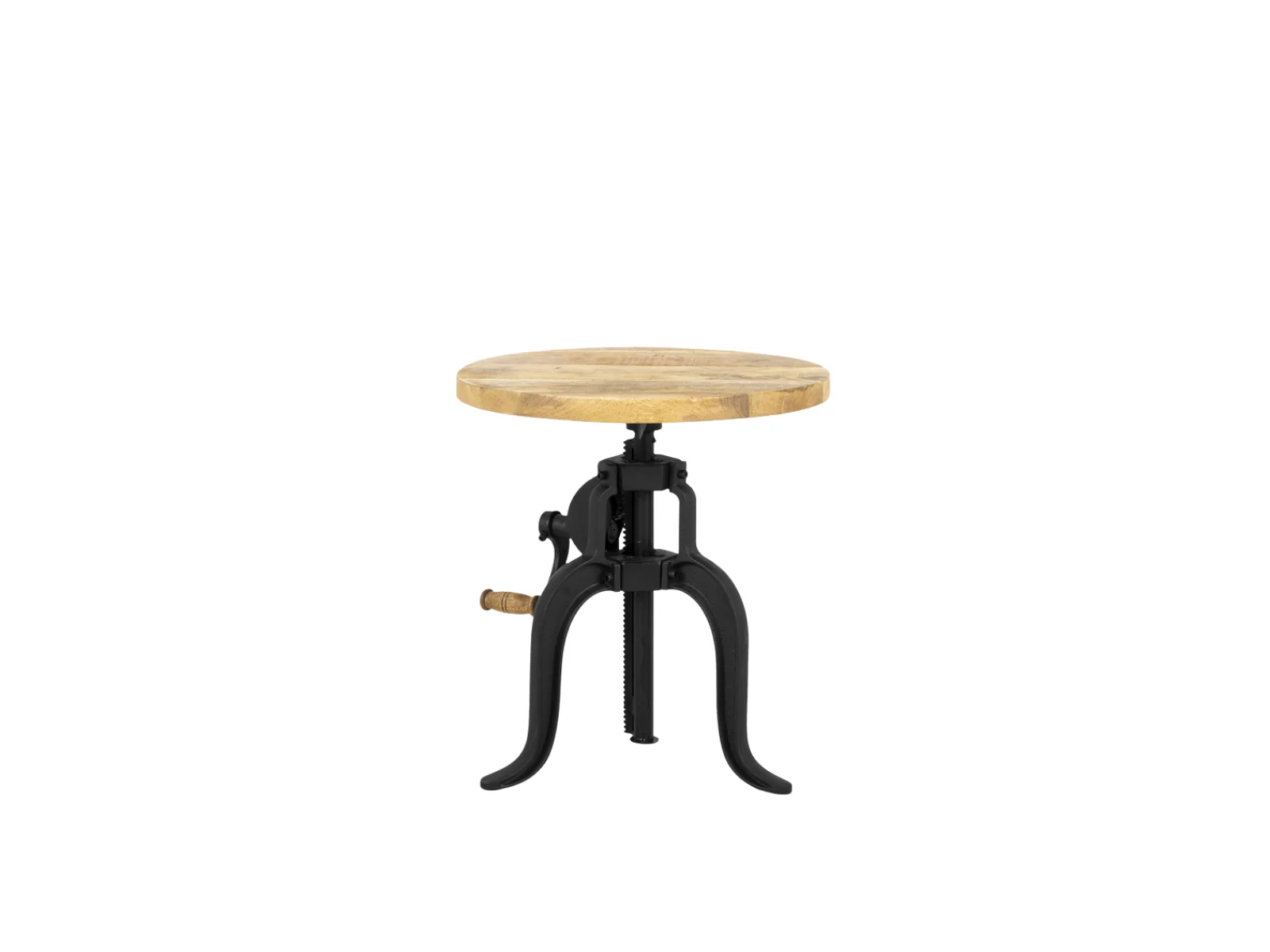 Couchtisch Mangoholz Metall Natur Schwarz 45 cm