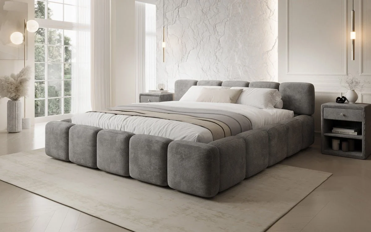 Designer Polsterbett Giulia Cord mit Stauraum