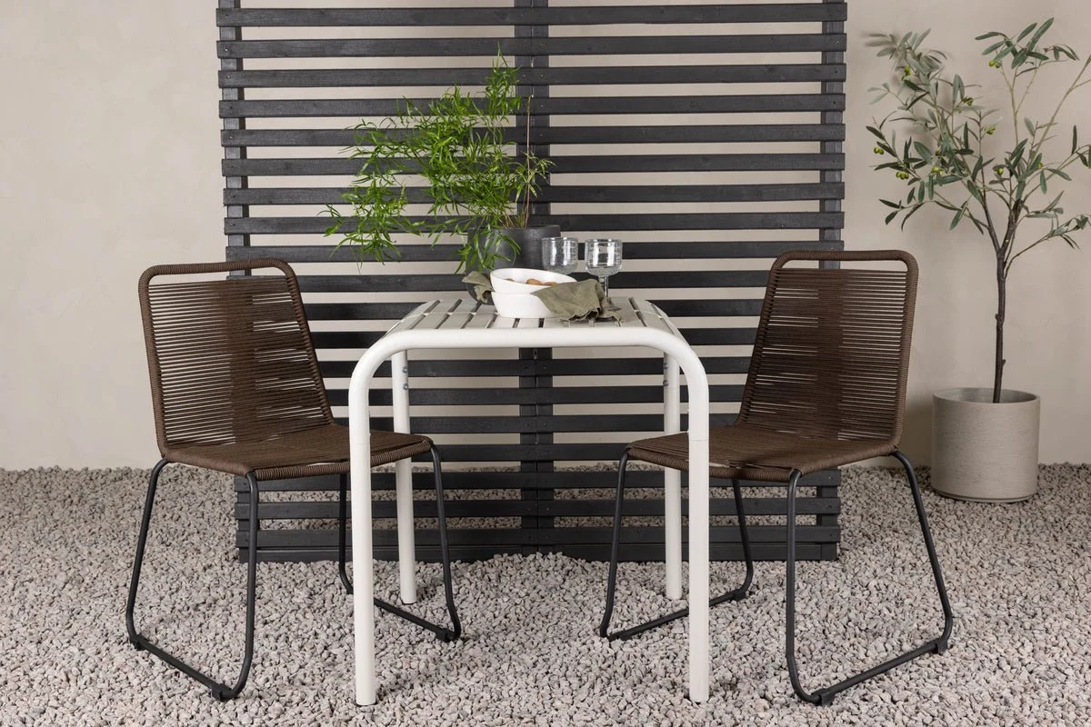 Garten Cafegruppe Novel – 3-teiliges Gartenmöbel-Set mit braunen Stühlen