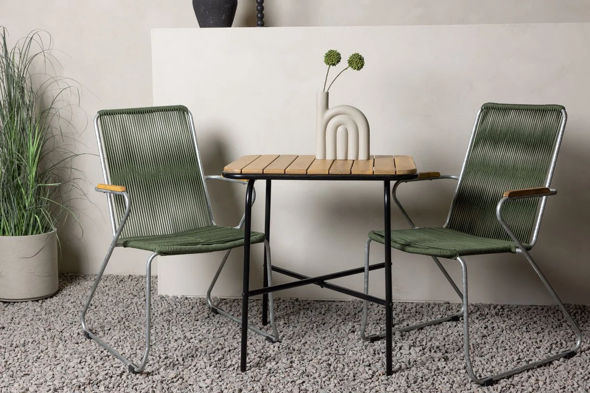 Garten Cafegruppe Ruben – 3-teiliges Gartenmöbel-Set mit einer Akazien-Tischplatte